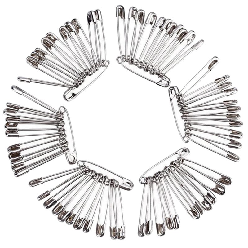 NiftyPlaza 200 Pcs Heavy Duty Large 1-1/2" Safety Pins - High-Grade Steel, Nickel Plated, Rust Resistant (200 Safety Pins) - Image 3